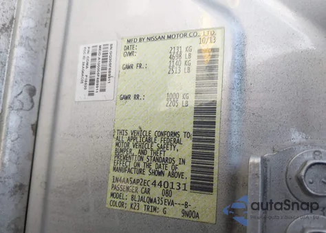 2014 Nissan Maxima 3.5 S from USA, damaged, VIN 1N4AA5AP2EC440131